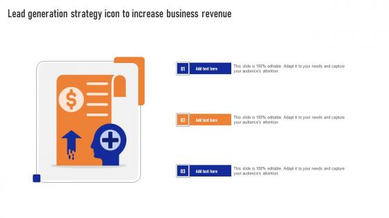 Lead Generation Strategy Icon To Increase Business Revenue Ppt Outline Designs Download Pdf