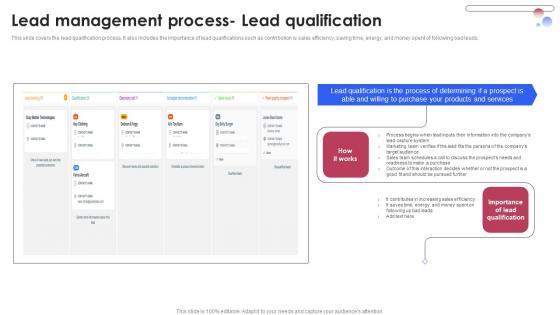 Lead Management Process Lead Qualification Various Techniques For Managing Infographics PDF