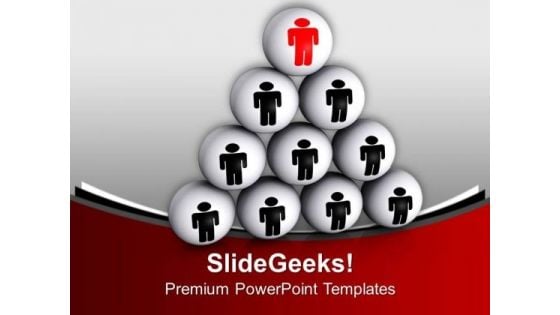 Leader At Top Of Pyramid Leads Opportunity PowerPoint Templates Ppt Backgrounds For Slides 0713