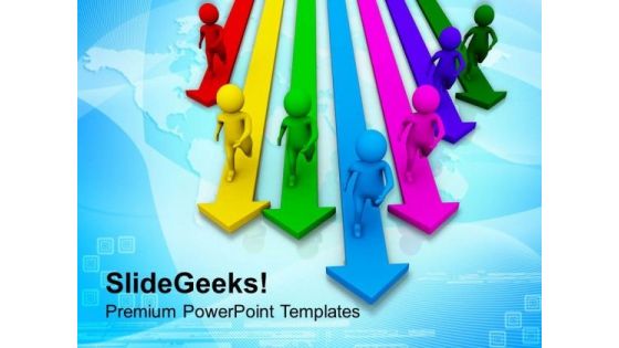 Leader Competing With Team PowerPoint Templates Ppt Backgrounds For Slides 0513