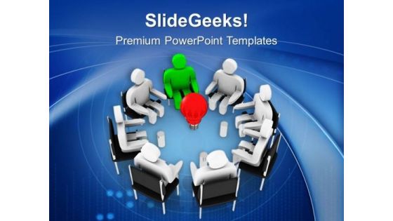 Leader Discussing Common Goal PowerPoint Templates Ppt Backgrounds For Slides 0713