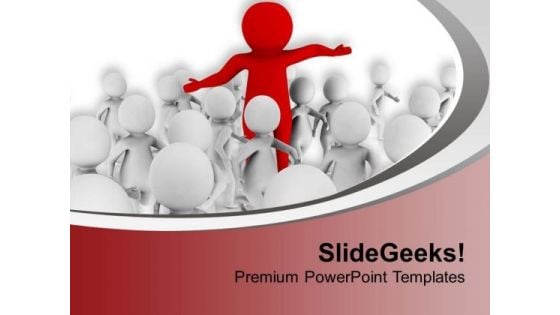 Leader Gives Strength To His Team PowerPoint Templates Ppt Backgrounds For Slides 0713