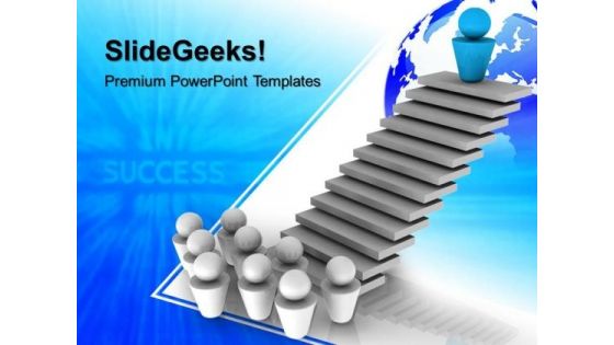 Leader On Top Success Global PowerPoint Templates And PowerPoint Themes 0612