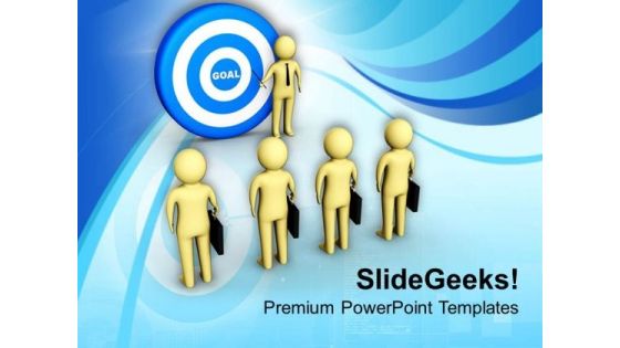 Leader Pointing Towards Goal PowerPoint Templates Ppt Backgrounds For Slides 0713