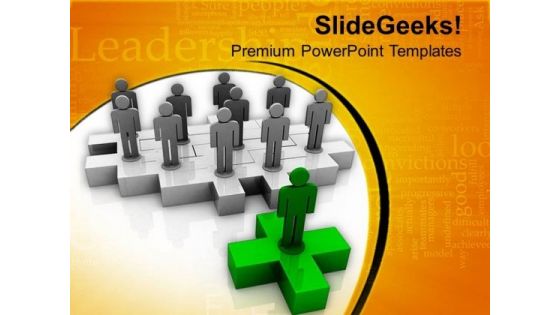 Leader With His Team PowerPoint Templates Ppt Backgrounds For Slides 0813