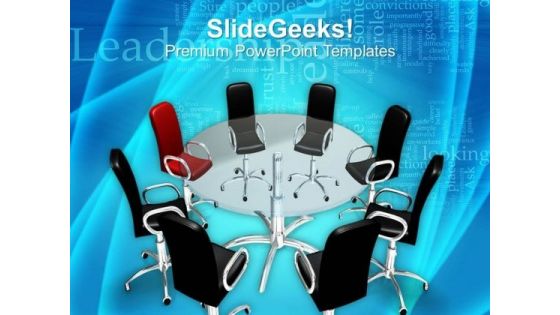 Leadership Concept On Conference Table PowerPoint Templates Ppt Backgrounds For Slides 0113