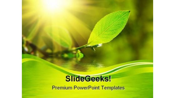 Leaf Sun Water Nature PowerPoint Themes And PowerPoint Slides 0511