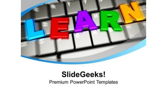 Learn Letters On Keyboard E-learning PowerPoint Templates Ppt Backgrounds For Slides 1212