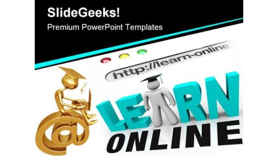 Learn Online Web Screen Internet PowerPoint Themes And PowerPoint Slides 0211