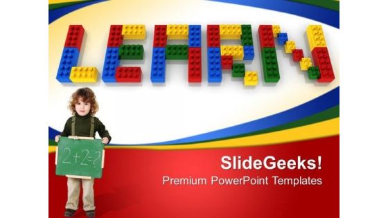 Learn With Lego Blocks Education PowerPoint Templates And PowerPoint Themes 0612