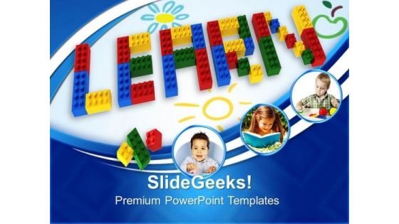 Learn With Lego Blocks Education PowerPoint Templates And PowerPoint Themes 0812