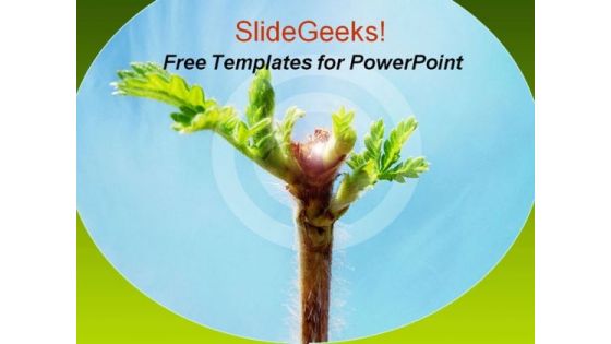 Green Leaves PowerPoint Template