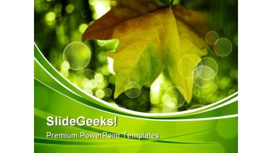Leaves On Grass Nature PowerPoint Themes And PowerPoint Slides 0511 Leaves On Grass Nature PowerPoint Themes And PowerPoint Slides 0511