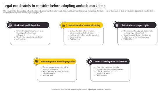 Legal Constraints To Consider Before Adopting Ambush Automate Guerrilla Promotional Icons Pdf