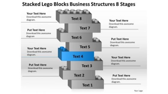 Lego Blocks Business Structures 8 Stages Clothing Store Plan PowerPoint Slides