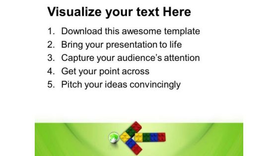 Lego Blocks Joined To Form Arrow PowerPoint Templates Ppt Backgrounds For Slides 0313 Slide03