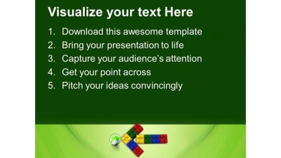 Lego Blocks Joined To Form Arrow PowerPoint Templates Ppt Backgrounds For Slides 0313 Slide02