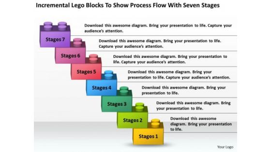 Lego Blocks To Show Process Flow With Seven Stages Ppt Business Plan PowerPoint Slides