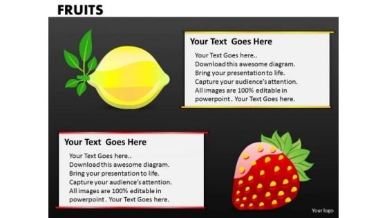 Lemon And Strawberries PowerPoint Templates