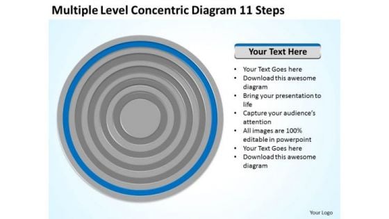 Level Concentric Diagram 11 Steps Ppt How To Write Business Plan PowerPoint Slides