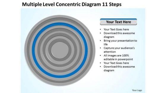Level Concentric Diagram 11 Steps Ppt Simple Business Plan Template PowerPoint Slides