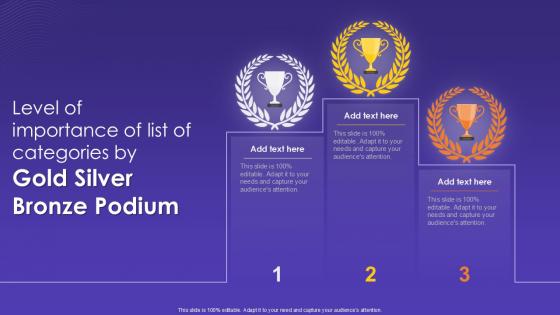 Level Of Importance Of List Of Categories By Gold Silver Bronze Podium Level Of Importance Of List Of Categories By Gold Silver Bronze Podium