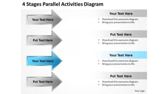 Levels Of Parallel Processing 4 Stages Activities Diagram PowerPoint Templates