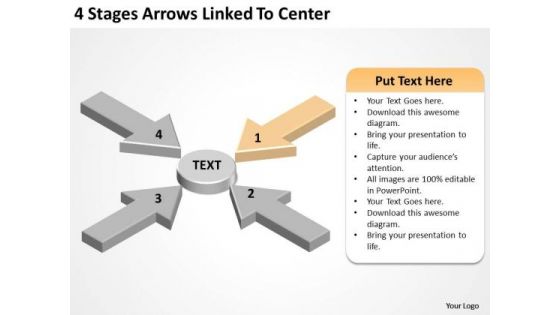 Levels Of Parallel Processing 4 Stages Arrows Linked To Center PowerPoint Slides