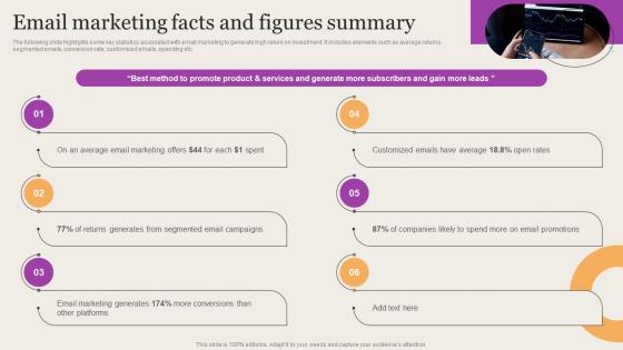 Leveraging Mobile Marketing Strategies Email Marketing Facts And Figures Summary Background Pdf