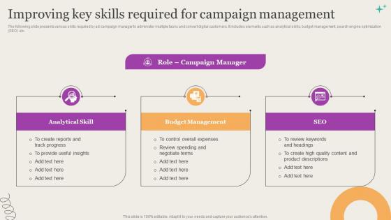 Leveraging Mobile Marketing Strategies Improving Key Skills Required For Campaign Ideas Pdf