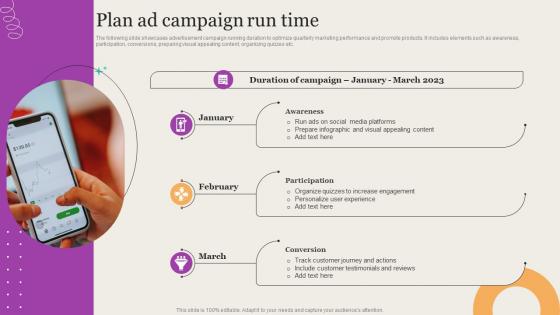 Leveraging Mobile Marketing Strategies Plan Ad Campaign Run Time Brochure Pdf