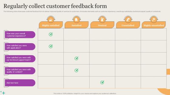 Leveraging Mobile Marketing Strategies Regularly Collect Customer Feedback Form Portrait Pdf