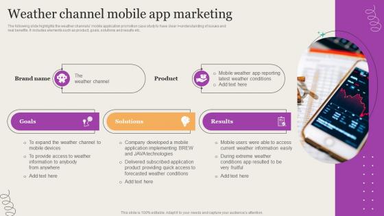 Leveraging Mobile Marketing Strategies Weather Channel Mobile App Marketing Background Pdf