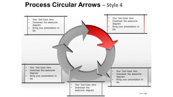 Life Cycle Process Circular Arrows PowerPoint Templates