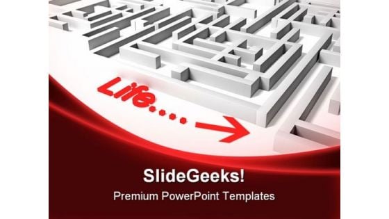 Life Shows Maze Future PowerPoint Backgrounds And Templates 1210