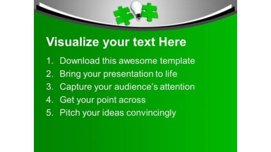 Light Bulb And Green Puzzle PowerPoint Templates Ppt Backgrounds For Slides 1212