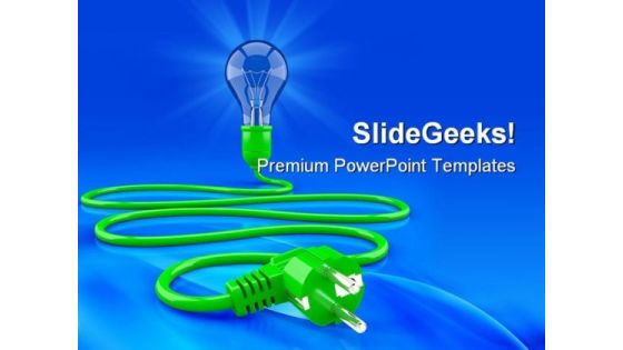 Light Bulb Cable And Electrop Symbol PowerPoint Themes And PowerPoint Slides 0411