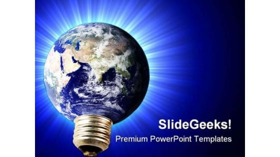 Light Bulb Electricity Earth PowerPoint Templates And PowerPoint Backgrounds 0211