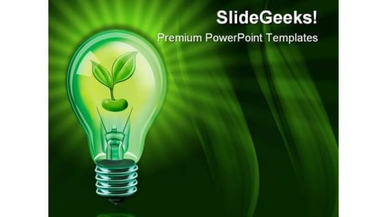 Light Bulb With Plant Nature PowerPoint Themes And PowerPoint Slides 0411