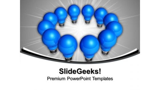 Light Bulbs In A Circle Teamwork PowerPoint Templates And PowerPoint Themes 1012 Light Bulbs In A Circle Teamwork PowerPoint Templates And PowerPoint Themes 1012