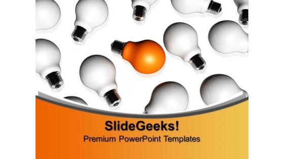 Light Bulbs With One Lit Up Leadership PowerPoint Templates And PowerPoint Themes 0912