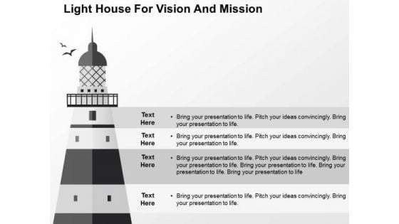 Light House For Vision And Mision PowerPoint Template