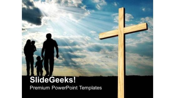 Light Shining On Cross Religion PowerPoint Templates And PowerPoint Themes 0712