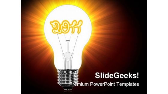 Lightbulb With Sparkling Business PowerPoint Backgrounds And Templates 1210