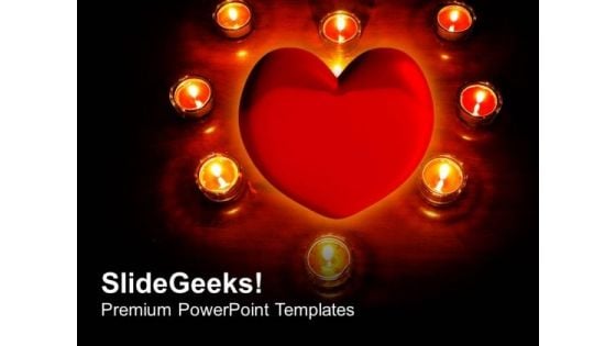 Lights Around Heart Holiday PowerPoint Templates And PowerPoint Themes 1112