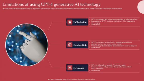 Limitations Using GPT 4 Generative GPT 4 Revolutionary Generative AI Innovation Clipart Pdf