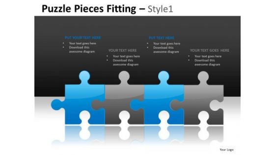 Line Of Jigsaws PowerPoint Slides And Editable Ppt Templates