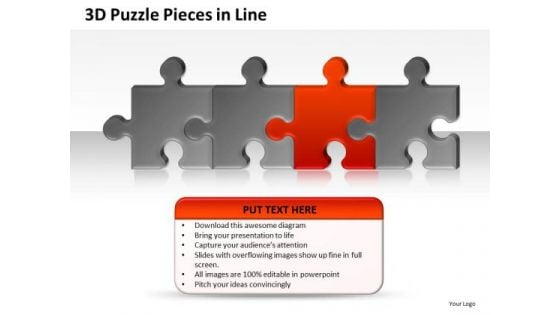 Line Of Puzzle Pieces In Line PowerPoint Slides And Ppt Diagram Templates