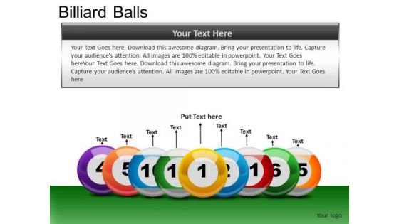 Line Up Billiard Balls PowerPoint Slides And Ppt Diagram Templates