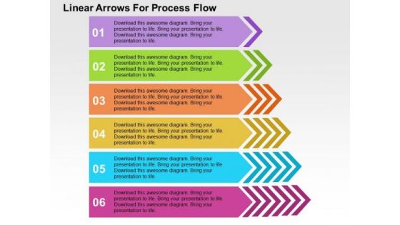 Linear Arrows For Process Flow PowerPoint Template